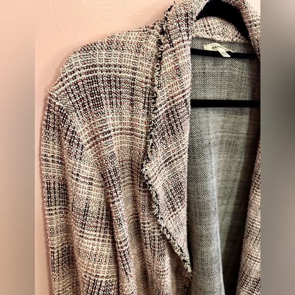 Max Studio Pink Black Tweed Fringe Open Blazer 3XL - Picture 6 of 12